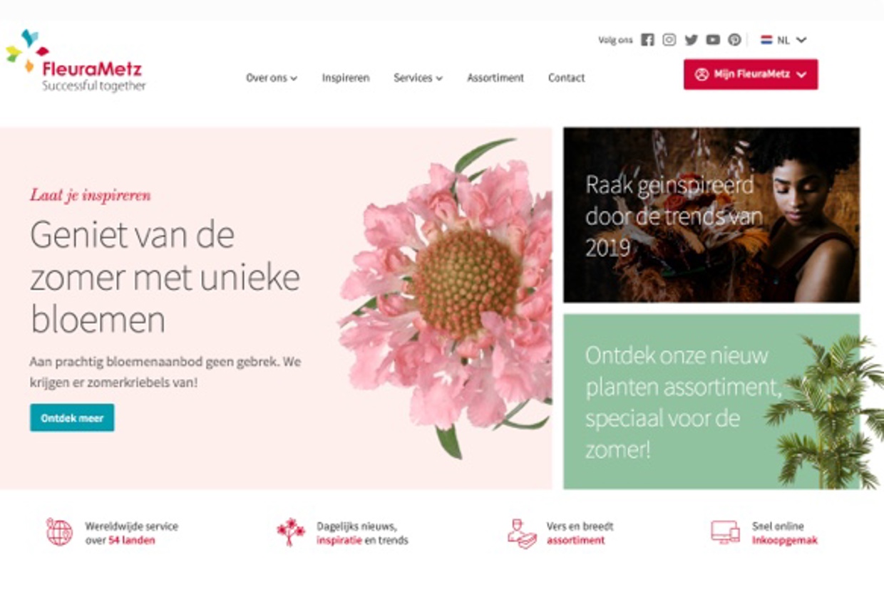 Vernieuwde website, meer focus op de bloemist